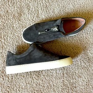 Frye slip on tennis shoes - Lena zip low - size 8 - brown